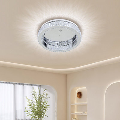 Darphe 50X50Cm Modern Round Chrome-Plated Crystal Ceiling Light from B&Q
