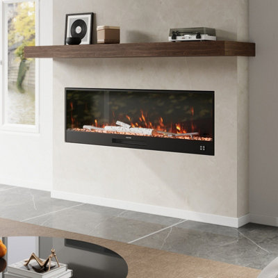 Darphe 147Cmwx18Cmdx52Cmh Recessed Electric Fireplace With Remote Control Freestanding Living Room Fireplace from B&Q