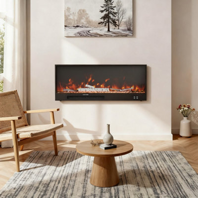 Darphe 117.5Cmwx18Cmdx46Cmh Recessed Electric Fireplace With Remote Control Freestanding Living Room Fireplace from B&Q