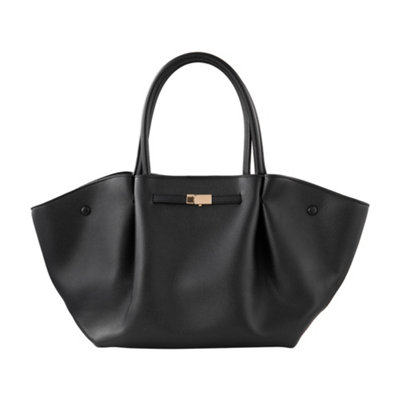 Darphe Elegant And Stylish Pu Leather Single-Shoulder Bag Tote Handbag With Pleated Design from B&Q