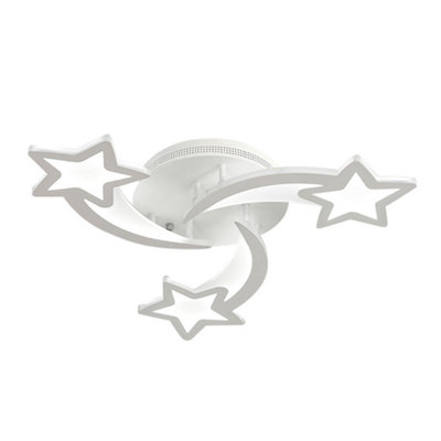 Darphe 45W Five Pointed Star Led Semi-Flush Ceiling LightCreative White Meteor Ceiling Light from B&Q