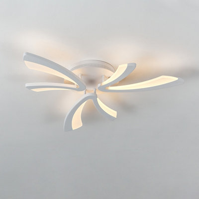 Darphe 24W Modern White 3 Petals V Shaped Ceiling Light ,remote Control Dimming Led Semi Ceiling Light from B&Q