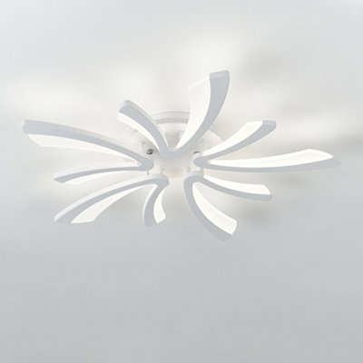 Darphe 40W Modern White 5 Petals V Shaped Ceiling Light ,remote Control Dimming Led Semi Ceiling Light from B&Q