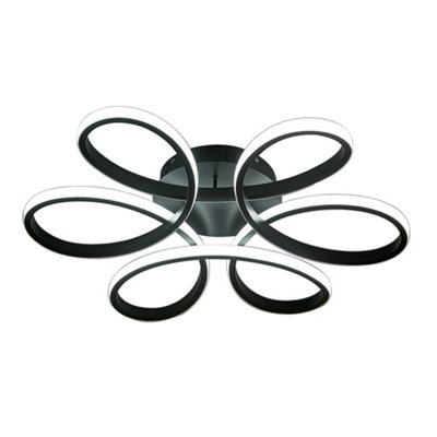 Darphe 65W Remote Control Dimmable Led Semi-Flush Ceiling LightPetal Shaped Living Room Ceiling Light from B&Q