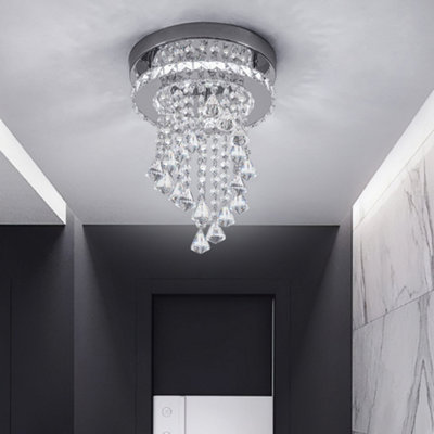 Darphe Single Layer Round Crystal Ceiling LightTeardrop Pendant Living Room Ceiling Light from B&Q