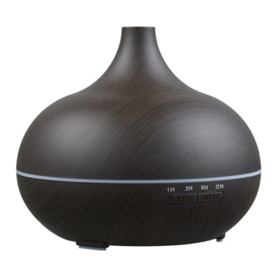 B&Q -  Wood Grain Aroma Diffuser With Remote Control And Timer Function,8 Essential Oils,ultrasonic Oils Diffuser,black,400Ml