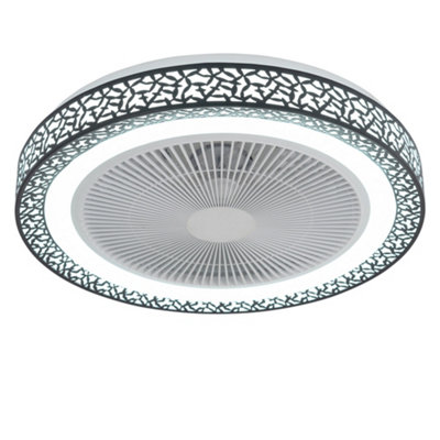 Komore Black 50Cm Hollow Ceiling Fan Light Dimmable,6 Speeds,app Remote from B&Q