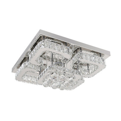 Komore 68W Led Dimmable Crystal Ceiling Light With Remote Control from B&Q