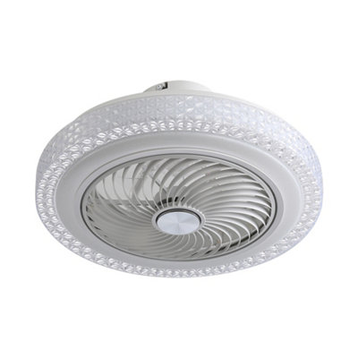 Komore White 5 Blades Ceiling Mount Fan Light ,12 Colours Dimmable,app&remote Control from B&Q