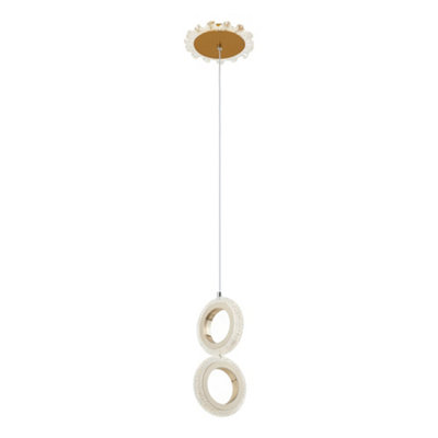 Komore 60W Minimalist Pendant Light Double RingDimmable from B&Q