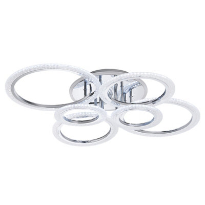 Komore 70Cm Geometric Ring Ceiling Light Remote Dimmable from B&Q