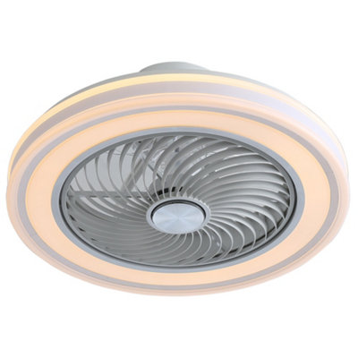 Komore White Quiet 5 Blades Reversible Fan Light Remote & App Control from B&Q