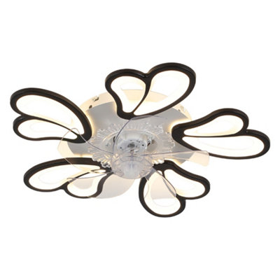 Komore Black Acrylic Art 5 Blade Ceiling Fan Light,dimmable Led Ceiling Fan from B&Q