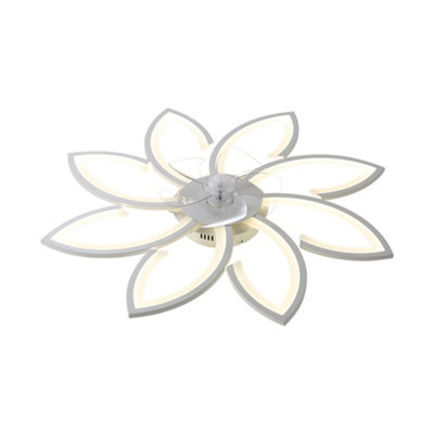 Komore White  5 Blades Flower Shaped Ceiling Fan Light 90W Dimmable Led from B&Q