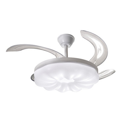 Komore 96W Retractable Blade Ceiling Fan Led Light  6 Speeds Dimmable from B&Q