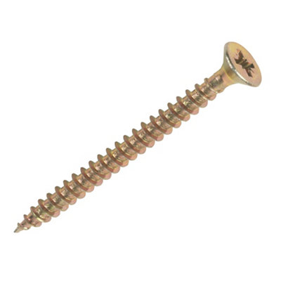 Goldscrew Pz Flat Countersunk Yellow-Passivated Carbon Steel Screw (Dia)5mmPack Of 200 from B&Q