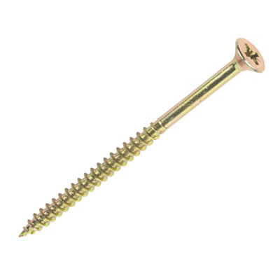 Goldscrew Pz Flat Countersunk Yellow-Passivated Carbon Steel Screw (Dia)6mmPack Of 100 from B&Q