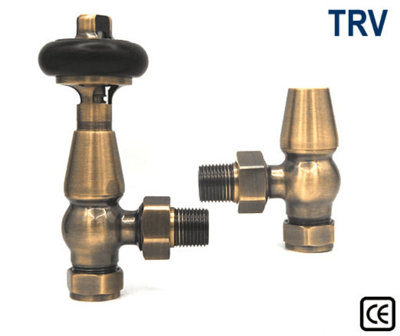  - York Thermostatic Radiator ValvesAntique Brass
