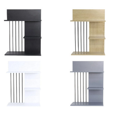 White 3 Tier Wooden Wall Shelf Home Office Storage Shelving Unit Shelves Bookcase Tidy Uk from B&Q