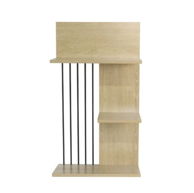  - Natural Wall Shelving Unit 3 Tier Bookcase Storage Home Office Wooden Display Shelf Tidy