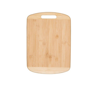 Large Wooden Bamboo Chopping Board Extra Large Serving Food from B&Q