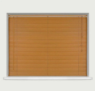 OPTIMAL PRODUCTS New Teak Pvc Blinds Window Venetian Easy Fit Home Office Blind 105Cm X 150Cm from B&Q