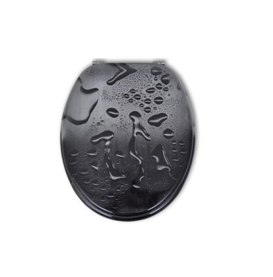 OPTIMAL PRODUCTS Water Drop Design Toilet Seat Novelty Design Strong Stainless Steel Hinges. from B&Q
