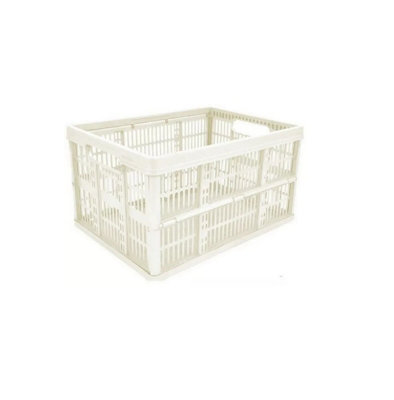 Thumbs Up 32 Litre Cream Plastic Storage Crates Stackable Box Home Garage Warehouse Office 1X. from B&Q
