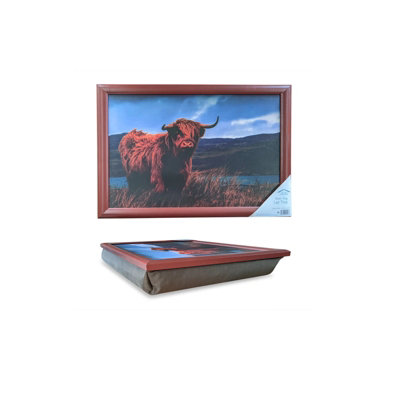 Highland Cow Design Cushioned Lap Tray For Food Or Laptop Use from B&Q