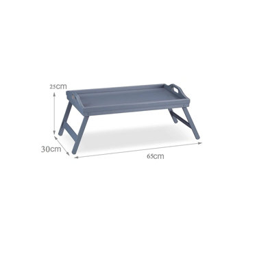 Grey Bamboo Wooden Breakfast Serving Lap Tray Folding Legs from B&Q