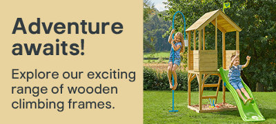 Adventure awaits! Explore our exciting range of wooden climbing frames. Shop now.