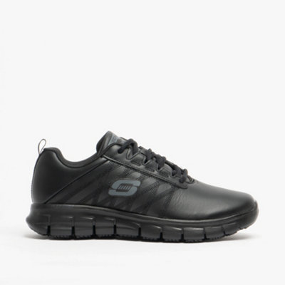 Skechers Black Relaxed Fit: Sure Track - Erath Sr Ladies Leather Anti-Slip Shoes 0.907Kg