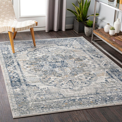 Livabliss Jolie-Vintage Grey Beige Blue Brown Traditional Boho Living Dining Bedroom Rug 160 X 220 Cm Easy CareNon Shedding from B&Q