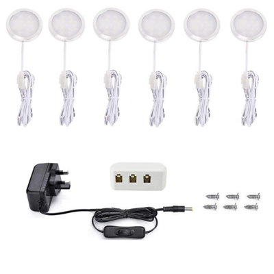 Vlio Under Cabinet Light KitSet Of 6Led Puck Lights15 W1500 LmWarm WhiteDisplay LightingDisc For KitchenCloset from B&Q