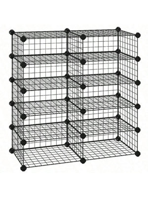 LEDREM Shoe Rack,rectangular Cube Organiser,modular Diy Storage Shelf Unit,for Each Compartment,metal Wire Interlocking Wardrobe from B&Q