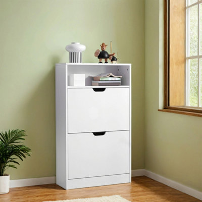 Songmics Shoe Storage CabinetAdjustable DividerFor 8-12 Pairs Of Shoes24 X 60 X 102 CmWhite from B&Q