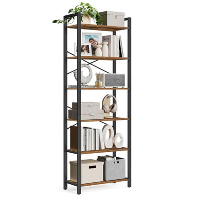 Vasagle 6-Tier BookshelfBookcaseShelving UnitFor OfficeStudyLiving RoomBedroom30 X 66 X 186 CmIndustrialRustic from B&Q