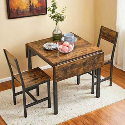 LEDREM Folding Dining TableDrop Leaf ExtendableFor Small SpacesSeats 2-4 PeopleIndustrial78 X 120 X 76.2 Cm from B&Q