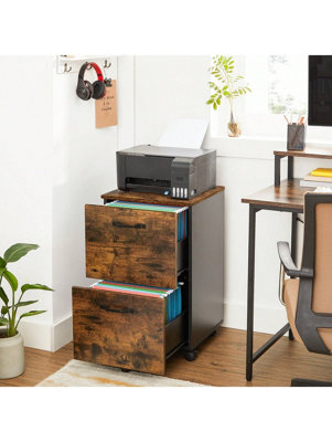 Songmics 2-Drawer Filing CabinetMobile File Cabinet For Home OfficeSmall Rolling Filing CabinetPrinter Stand from B&Q