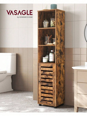 Songmics Vasagle Bathroom Floor CabinetTall Bathroom Storage Cabinet UnitBathroom Cabinet FreestandingWith 3 Open Compartments from B&Q