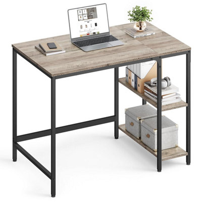 Vasagle Computer DeskOffice 100 X 50 X 76 CmIndustrial StyleFor StudyBedroomLiving RoomHeather Greige And Ink Black from B&Q