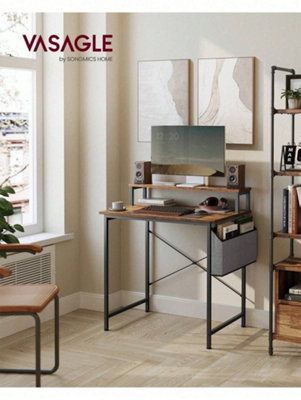 Songmics Vasagle Computer Desk With Monitor RiserFabric PouchX-Bar Reinforcement BarsAdjustable Legs from B&Q