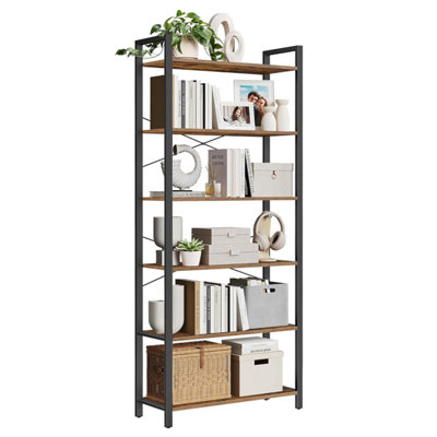 Vasagle 6-Tier BookshelfBookcaseShelving UnitFor OfficeStudyLiving RoomBedroom30 X 80 X 186 CmIndustrialRustic from B&Q