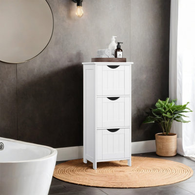 LEDREM Vasagle Bathroom Storage Cabinet With 3 Drawers For Living RoomDining Room And Kitchen30 X 32 X 81 Cm