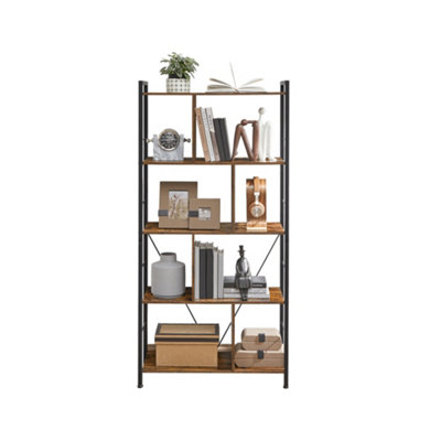 LEDREM Storage UnitBookcase5 TiersOpen CompartmentsOffice Living RoomBedroomIndustrial Style from B&Q
