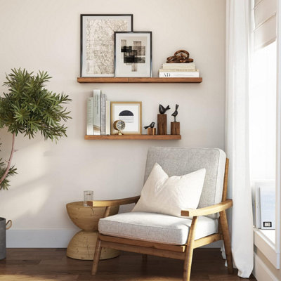 Songmics Wall ShelfFloating ShelfHanging ShelfFor BooksPhotosDecoration80 X 20 X 3.8 CmMdf For Living RoomKitchen from B&Q