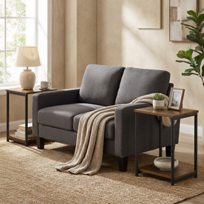 LEDREM Set Of 2 Side Tables2-Tier Sofa Side TablesBedside Tables With Steel FramesFor Living RoomBedroomHome Office from B&Q