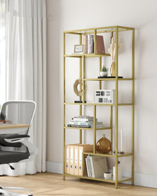 LEDREM Bookshelf6-Tier Tall BookcaseDisplay ShelfPlant Stand11.8 X 31.5 X 70.9 Inches from B&Q