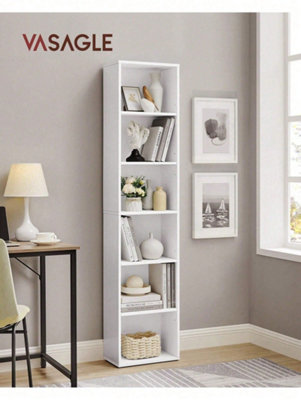LEDREM BookcaseBookshelf With 6 ShelvesFor Living RoomStudyOfficeBedroomModern Style from B&Q