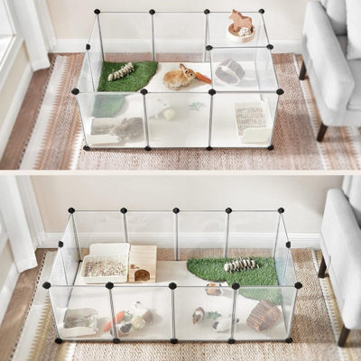 Songmics Pet Playpen With FloorSmall Animal EnclosureDiy Plastic CageIndoor Run For Small PetsWhite from B&Q